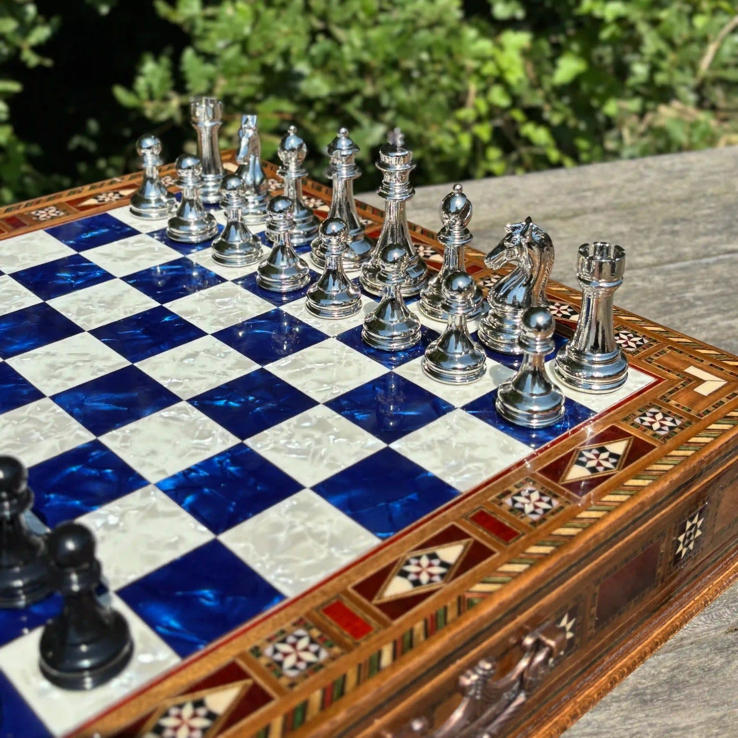 Personalized Wooden Chess Set – Custom Handmade Chess Board Gift for Him, Dad, Son – Unique Graduation, Birthday, Anniversary Present
