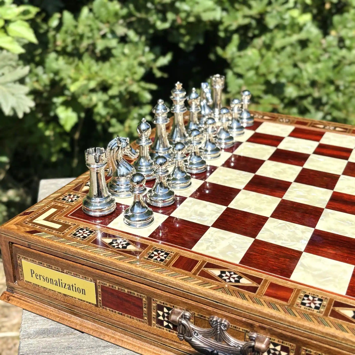 Custom Wooden Chess Set – Handmade Chess Board Gift for Him, Birthday Gift for Son, Graduation Gift, Personalized Chess Set, Gift for Her