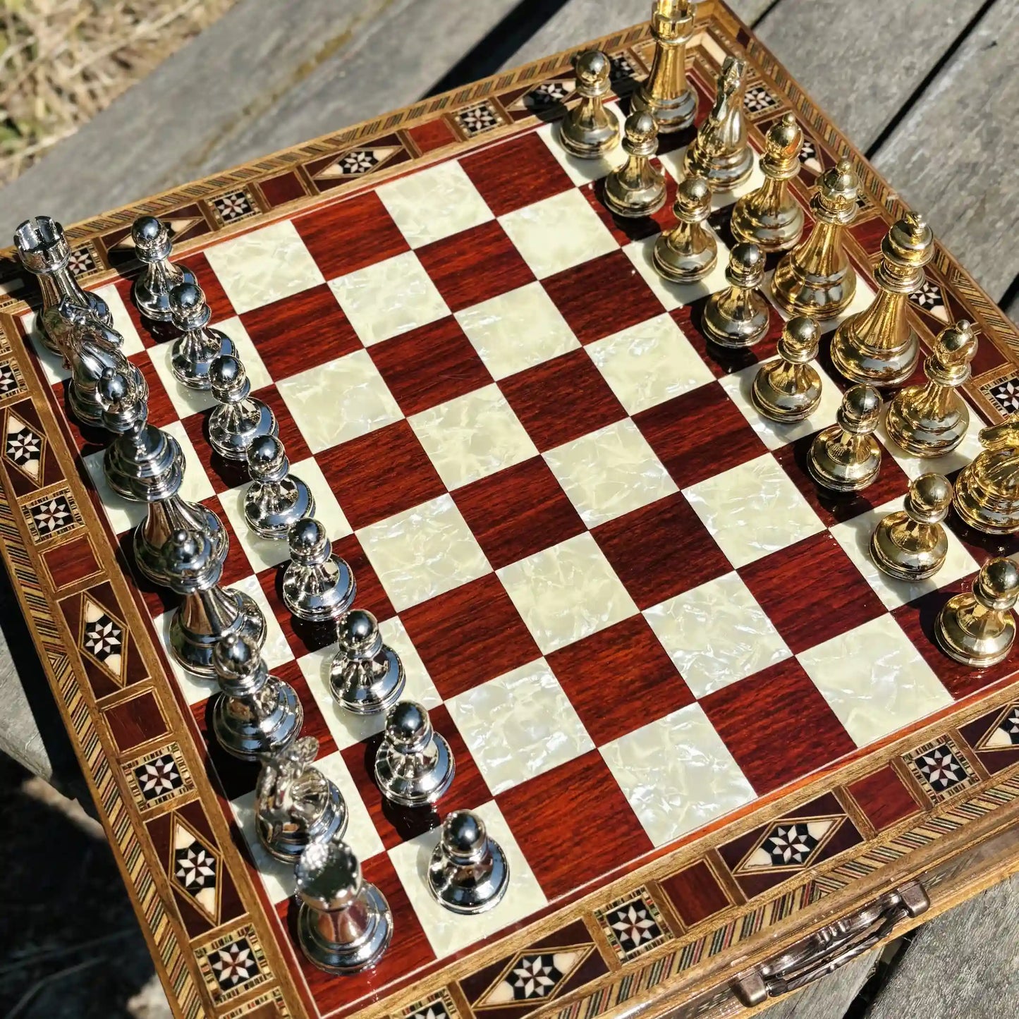 Custom Wooden Chess Set – Handmade Chess Board Gift for Him, Birthday Gift for Son, Graduation Gift, Personalized Chess Set, Gift for Her
