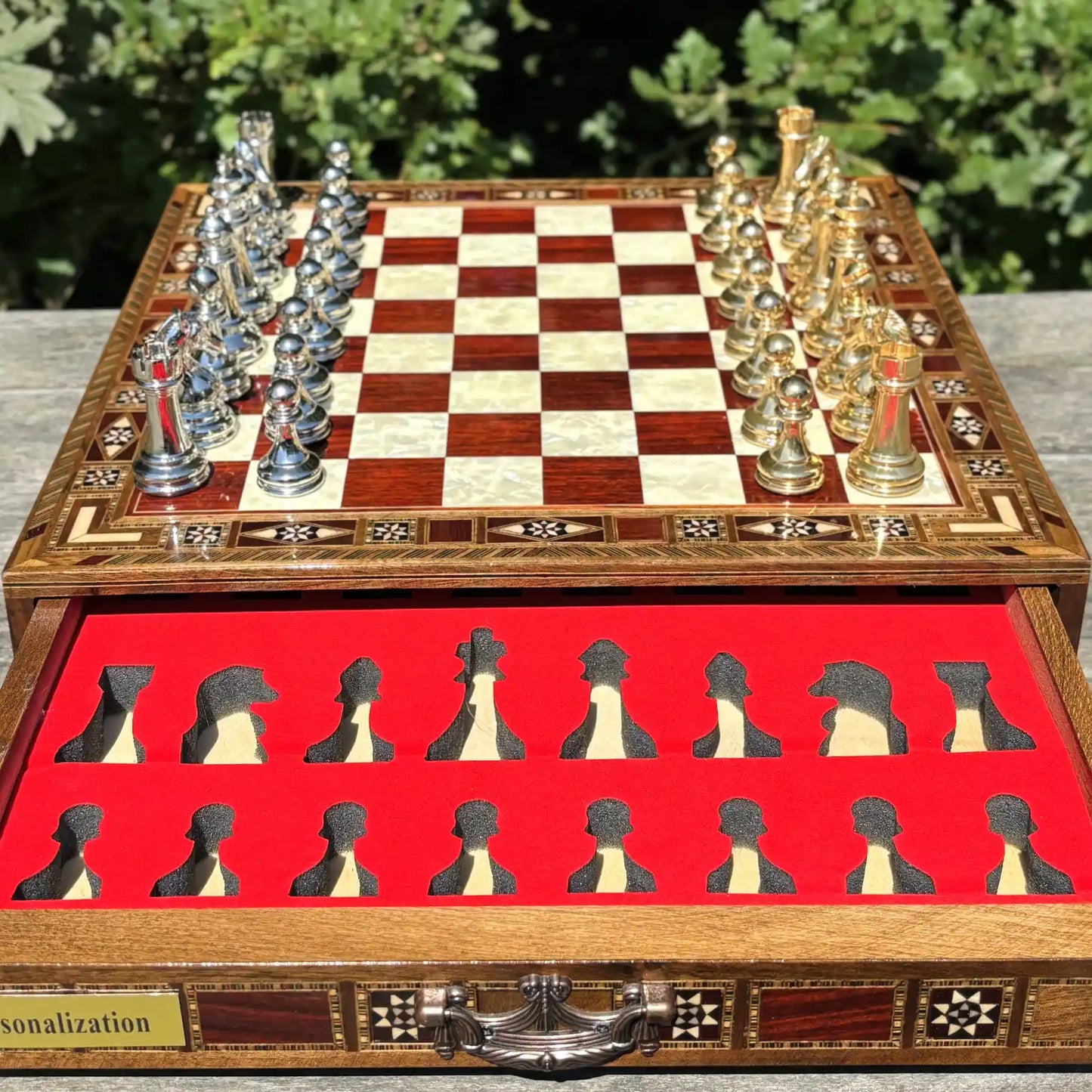 Custom Wooden Chess Set – Handmade Chess Board Gift for Him, Birthday Gift for Son, Graduation Gift, Personalized Chess Set, Gift for Her