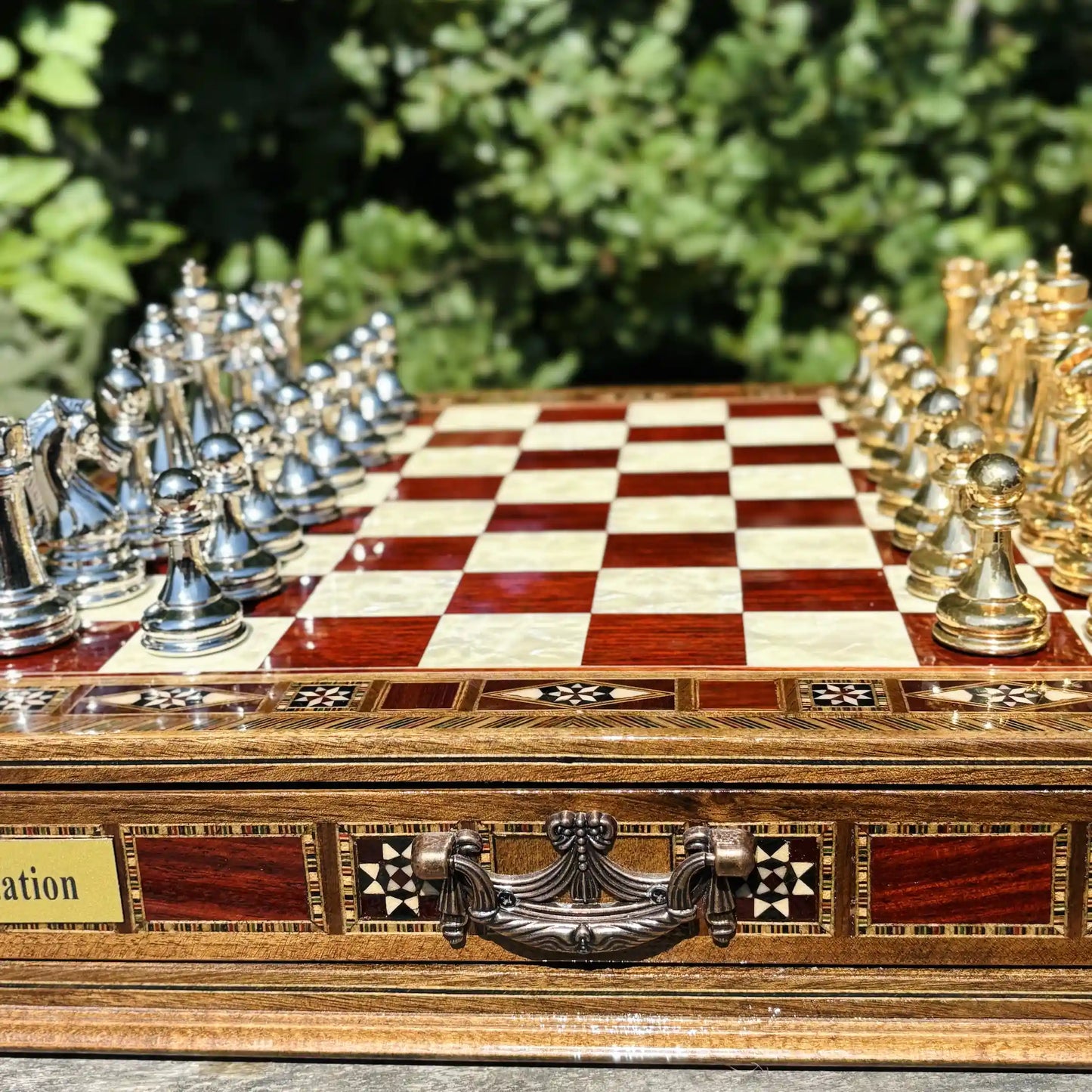 Custom Wooden Chess Set – Handmade Chess Board Gift for Him, Birthday Gift for Son, Graduation Gift, Personalized Chess Set, Gift for Her