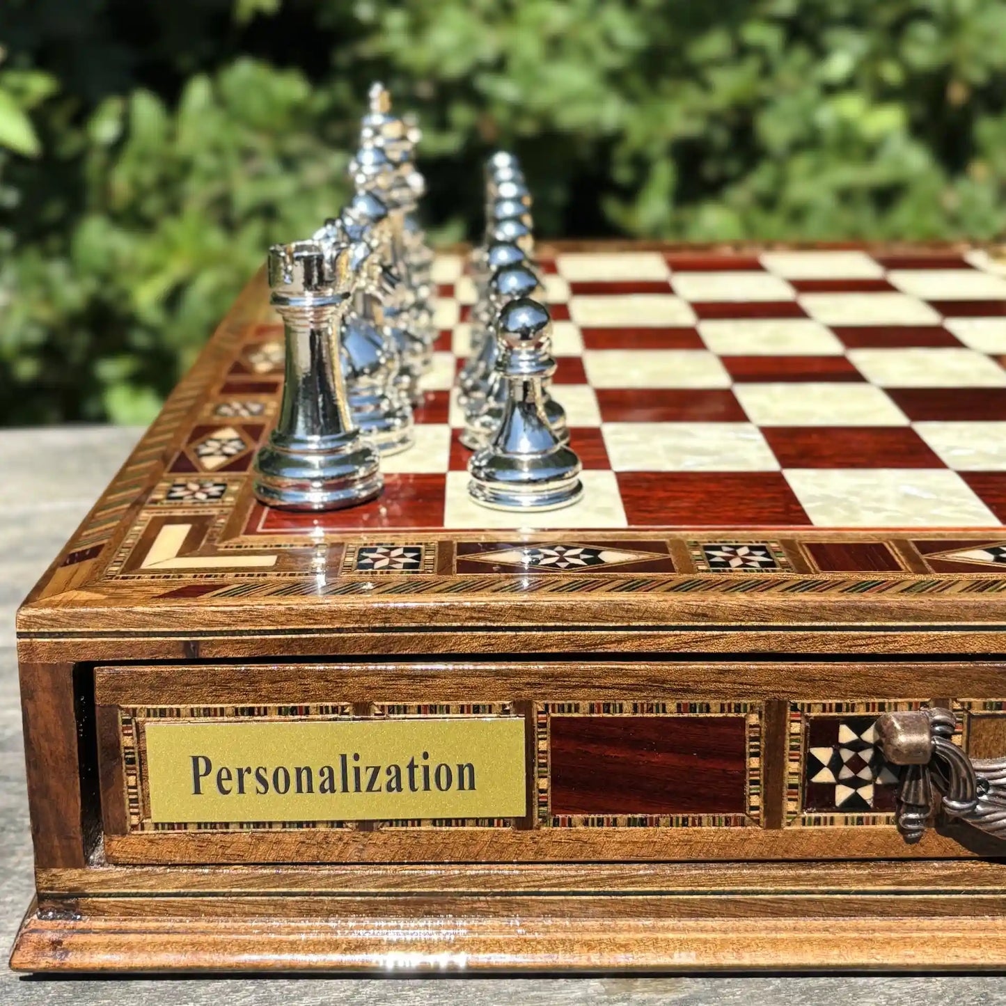 Custom Wooden Chess Set – Handmade Chess Board Gift for Him, Birthday Gift for Son, Graduation Gift, Personalized Chess Set, Gift for Her
