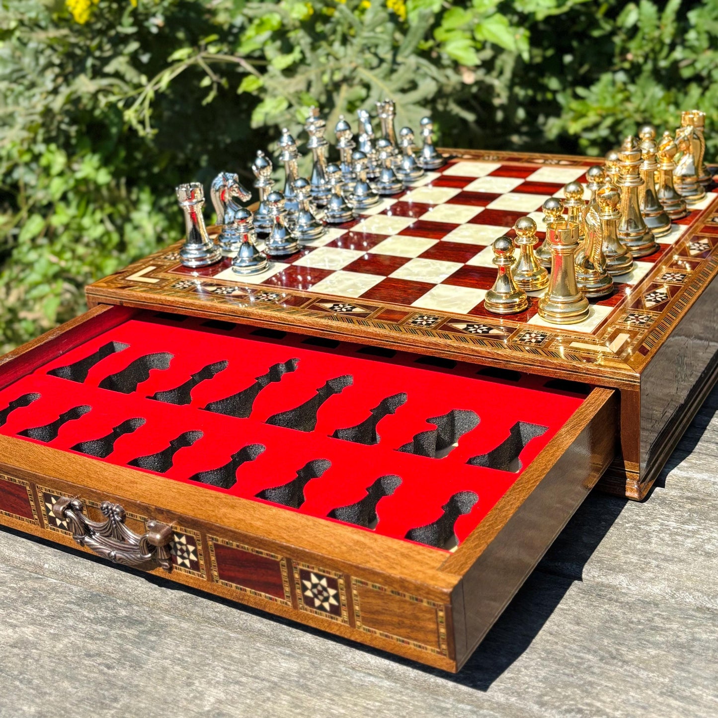 Custom Wooden Chess Set – Handmade Chess Board Gift for Him, Birthday Gift for Son, Graduation Gift, Personalized Chess Set, Gift for Her