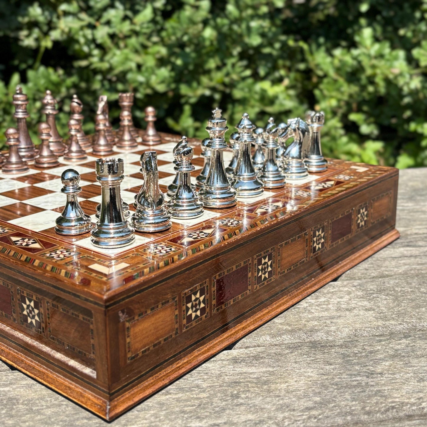 Custom Wooden Chess Set – Personalized Handmade Chess Board Gift for Him, Dad, Son – Unique Graduation, Birthday, or Anniversary Gift
