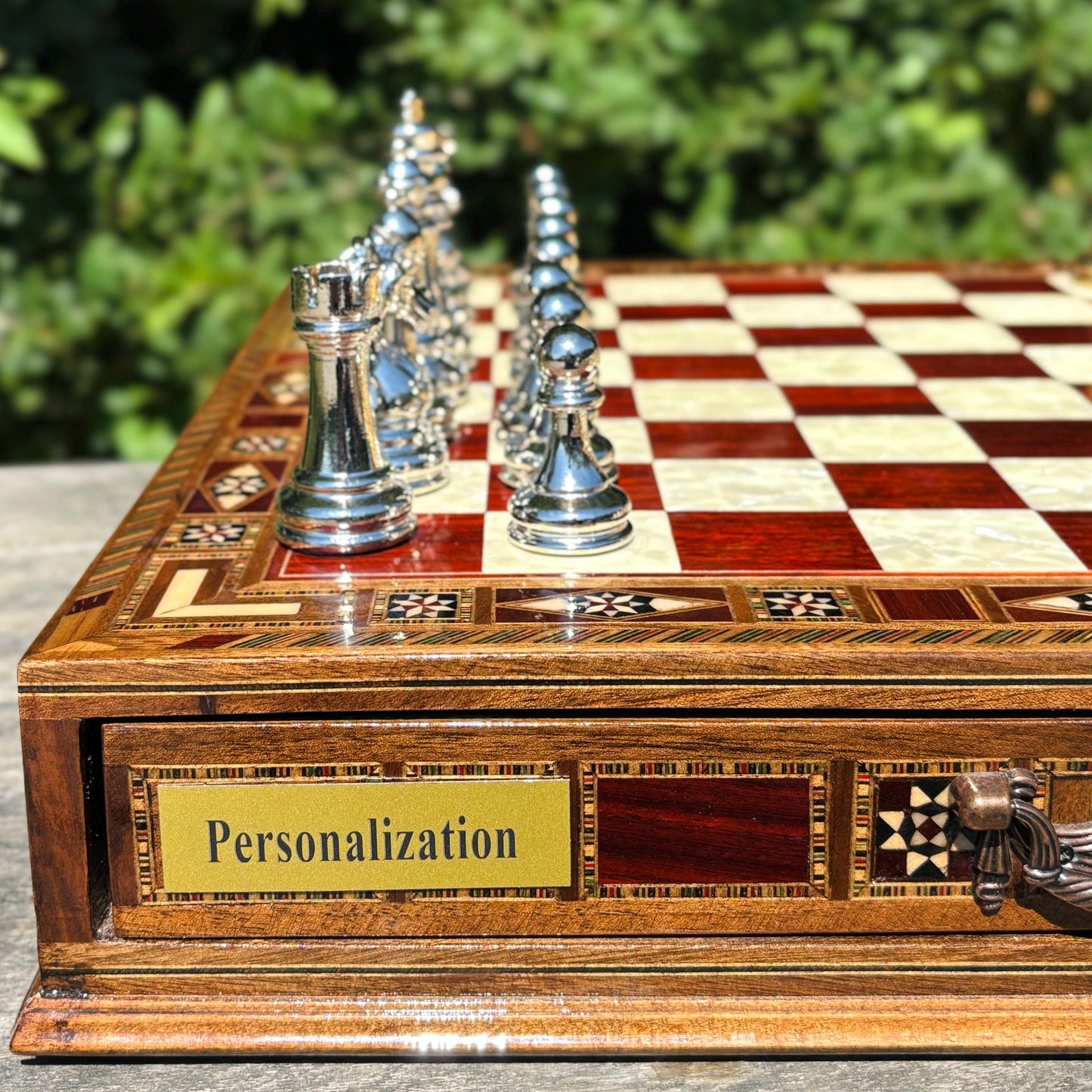 Custom Wooden Chess Set – Handmade Chess Board Gift for Him, Birthday Gift for Son, Graduation Gift, Personalized Chess Set, Gift for Her