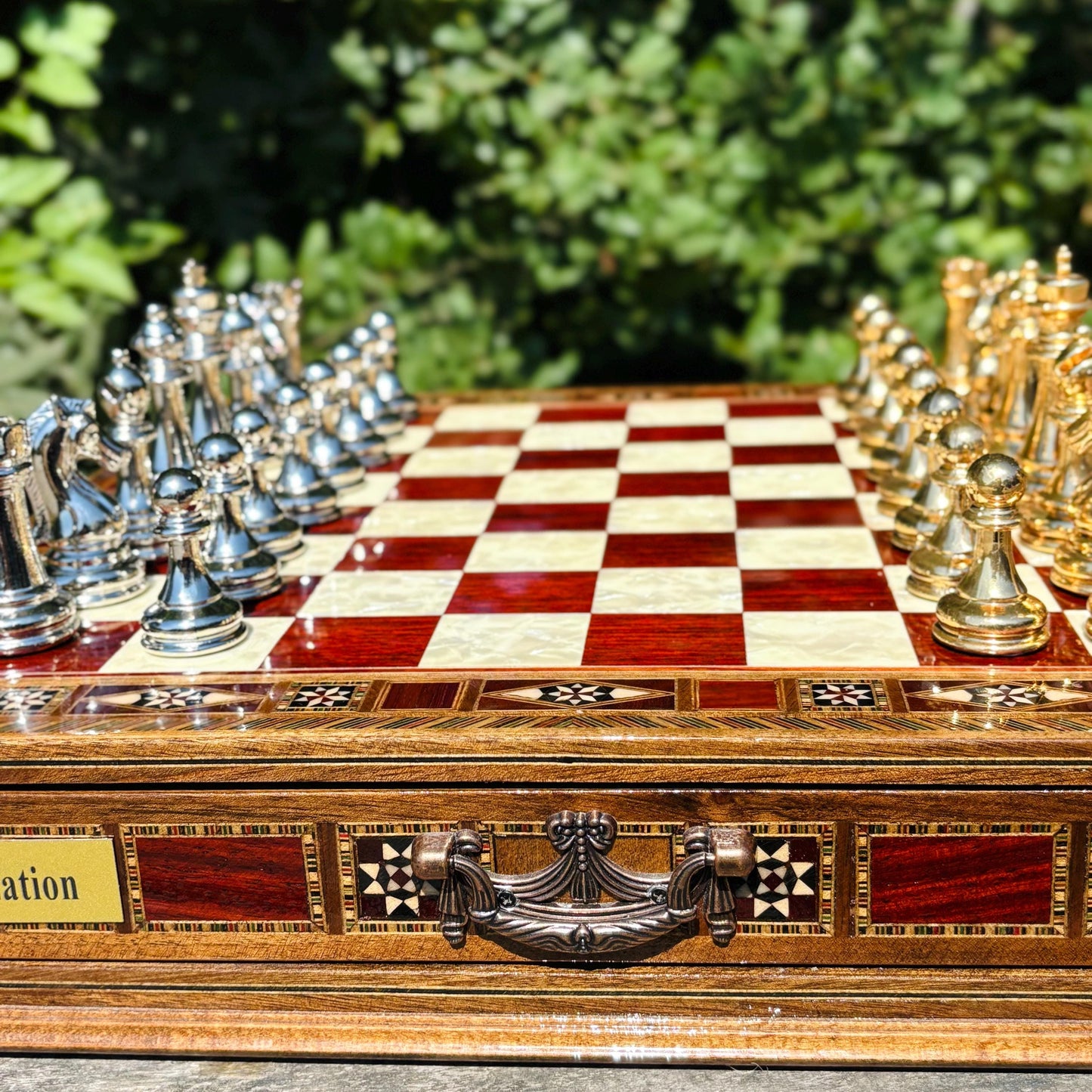 Custom Wooden Chess Set – Handmade Chess Board Gift for Him, Birthday Gift for Son, Graduation Gift, Personalized Chess Set, Gift for Her