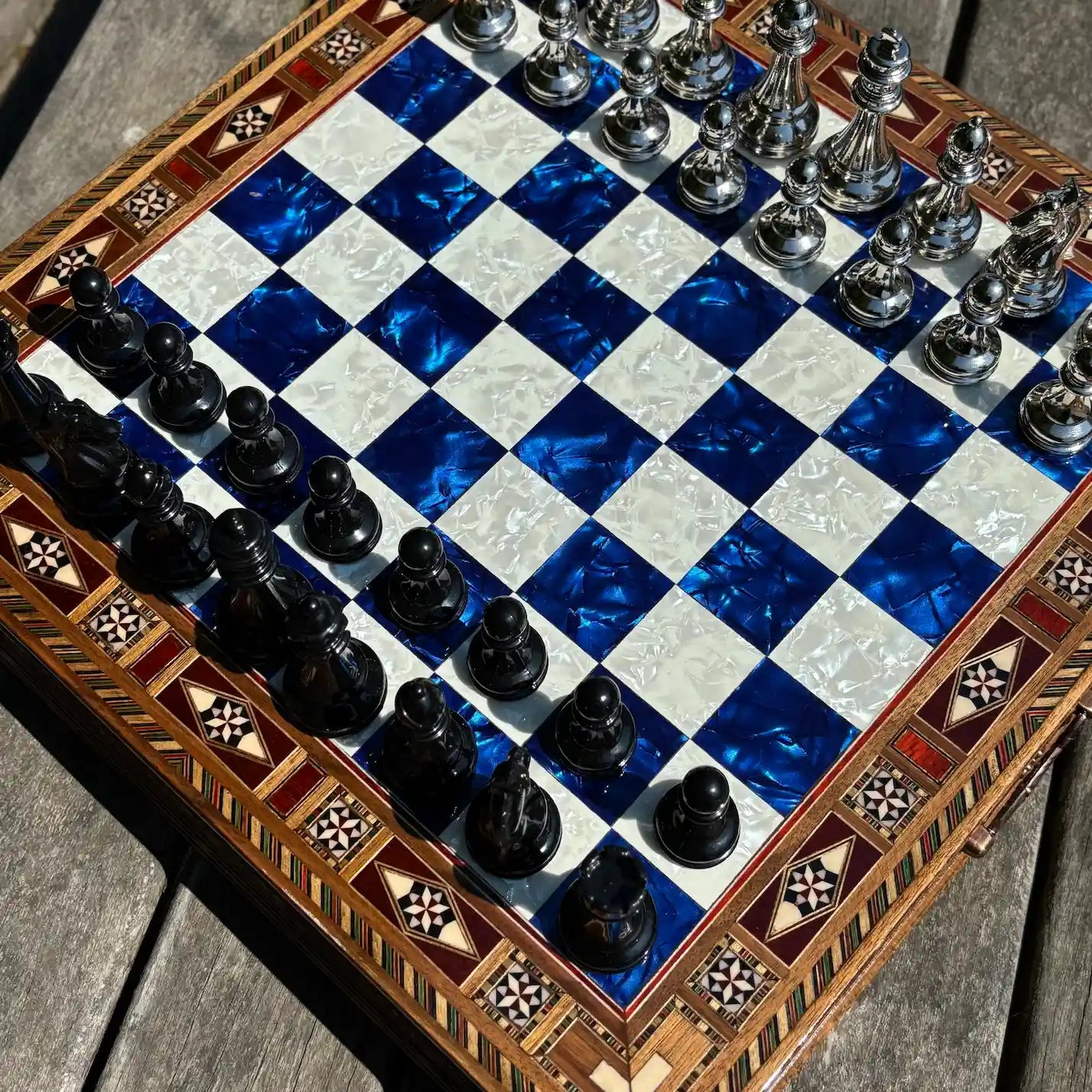 Personalized Wooden Chess Set – Custom Handmade Chess Board Gift for Him, Dad, Son – Unique Graduation, Birthday, Anniversary Present