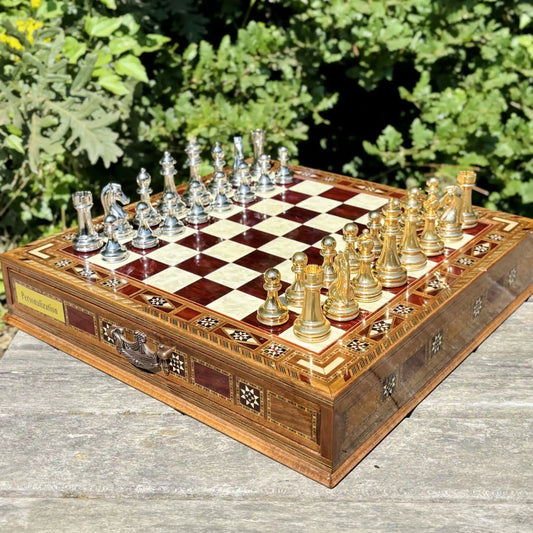 Custom Wooden Chess Set – Handmade Chess Board Gift for Him, Birthday Gift for Son, Graduation Gift, Personalized Chess Set, Gift for Her