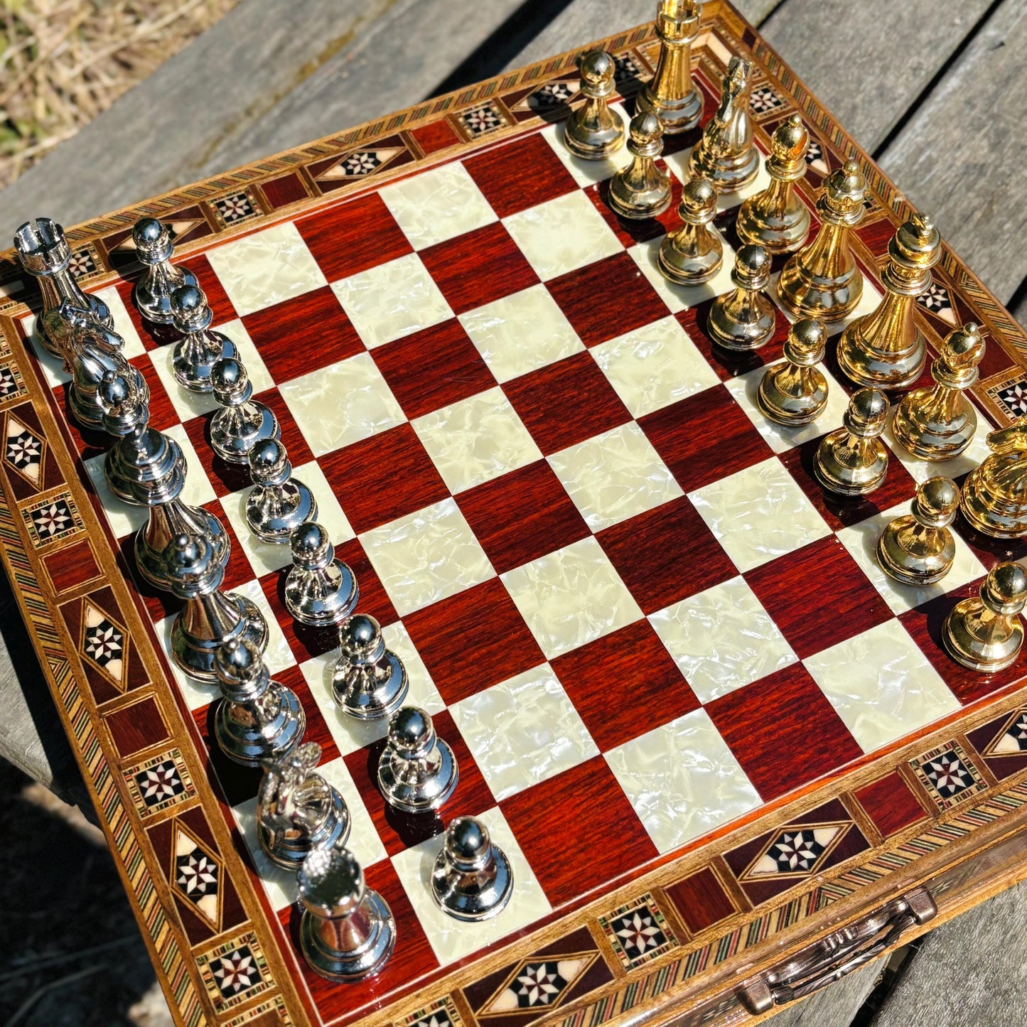 Custom Wooden Chess Set – Handmade Chess Board Gift for Him, Birthday Gift for Son, Graduation Gift, Personalized Chess Set, Gift for Her
