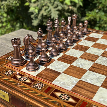 Custom Wooden Chess Set – Personalized Handmade Chess Board Gift for Him, Dad, Son – Unique Graduation, Birthday, or Anniversary Gift