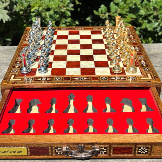 Custom Wooden Chess Set – Handmade Chess Board Gift for Him, Birthday Gift for Son, Graduation Gift, Personalized Chess Set, Gift for Her