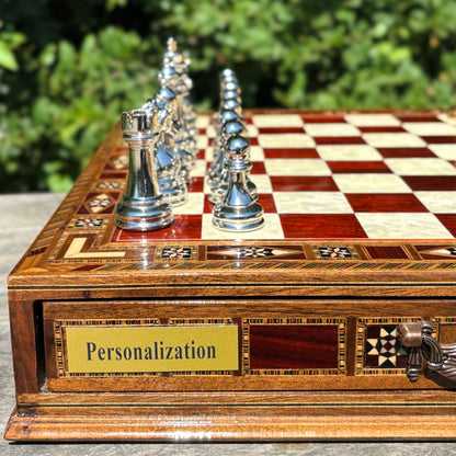 Custom Wooden Chess Set – Handmade Chess Board Gift for Him, Birthday Gift for Son, Graduation Gift, Personalized Chess Set, Gift for Her