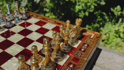 Custom Wooden Chess Set – Handmade Chess Board Gift for Him, Birthday Gift for Son, Graduation Gift, Personalized Chess Set, Gift for Her